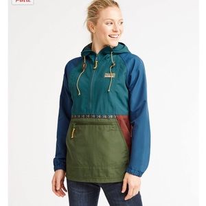 LL Bean Anorak olive blue maroon
